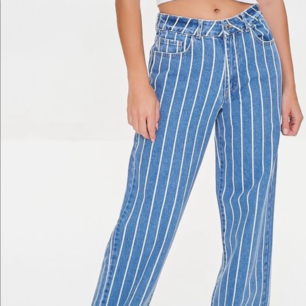 Forever 21 90s striped jeans
